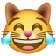 Katt-emoji med glädjetårar U+1F639